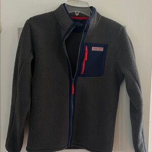 Vineyard Vines Kids Gray and Navy Zip Up Jacket